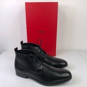 Hugo Boss Black Leather Chukka Lace Up Boots